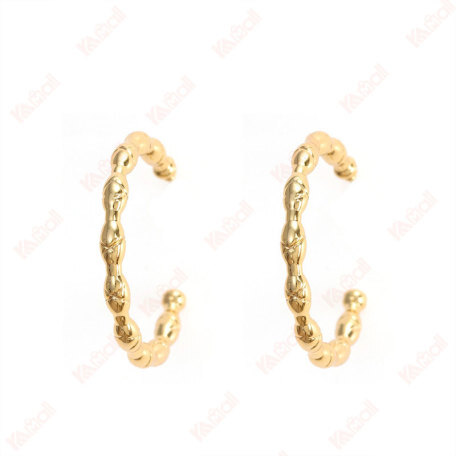gold plated c ring earrings